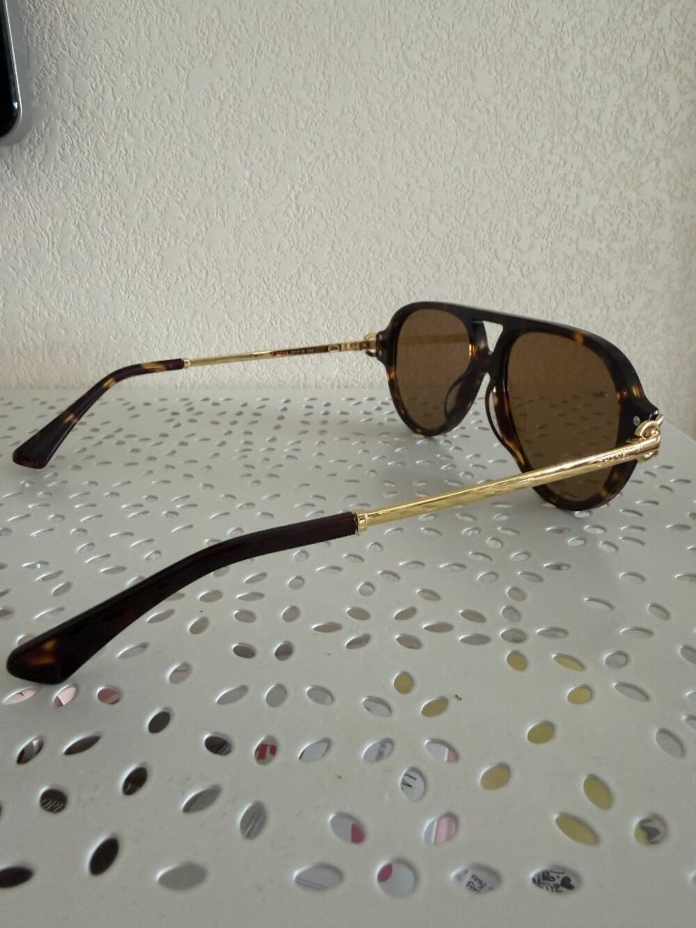 NWT CHANEL Tortoiseshell Aviator Sunglasses Gold CC Hardware NEW Authentic - Picture 7 of 12